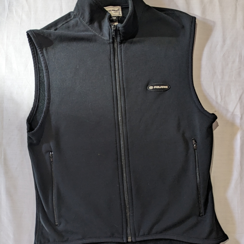 Polaris women's black zippered high neck sweater vest size medium USA